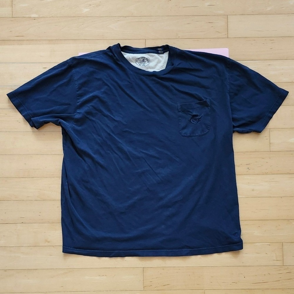 Nat Nast Embroidered Pocket Tee 100% Cotton Mens XXL Navy Blue